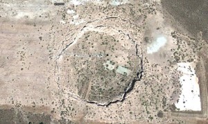 L'ombra del cratere su Google Earth